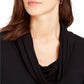 Charter Club Women's Cowlneck Top Black Size Large