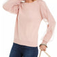 INC International Concepts Women's Tulle-Sleeve Sweater Pink Size XX-Large