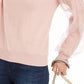 INC International Concepts Women's Tulle-Sleeve Sweater Pink Size XX-Large