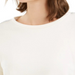 Bar III Women's Shine Stripe Sweatshirt White Size X-Large