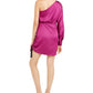 Bar III Women's One Shoulder Ruched Sheath Dress Pink Size 12