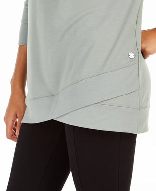 Ideology Women's French Terry Tulip Hem Top Green Size X-Small