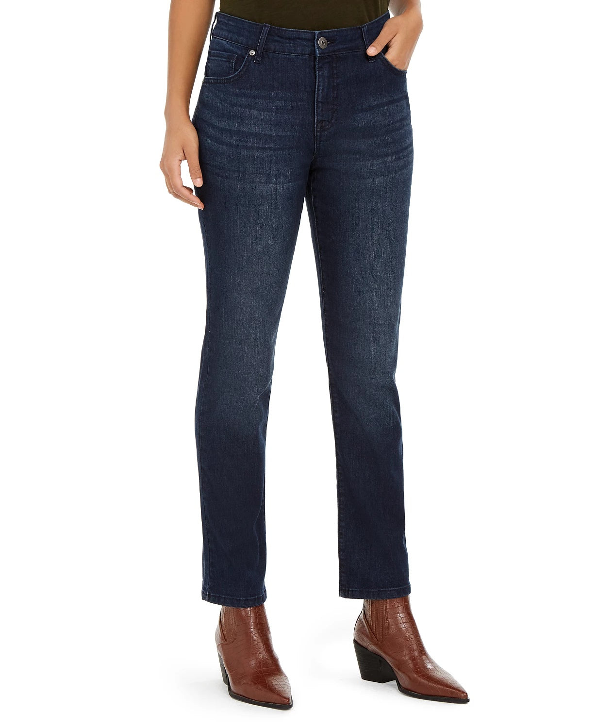 Style & Co Women's Modern Straight Mid Rise Jeans Blue Size 6