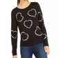 INC International Concepts Women's Printed Tie-Dyed Hearts Sweatshirt Black Size Medium
