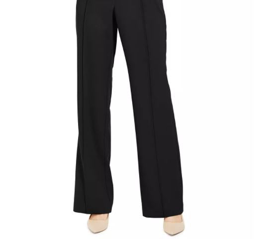 Alfani Women's Pintuck Tummy Control Trousers Black Size 4 Petite