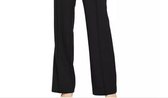 Alfani Women's Pintuck Tummy Control Trousers Black Size 4 Petite