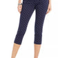 Charter Club Women's Polka Dot Printed Bristol Tummy Control Capri Jeans Blue Size 10