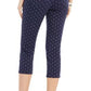 Charter Club Women's Polka Dot Printed Bristol Tummy Control Capri Jeans Blue Size 10