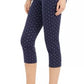 Charter Club Women's Polka Dot Printed Bristol Tummy Control Capri Jeans Blue Size 10
