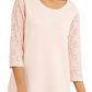 Style & Co Women's Eyelet Sleeve Cotton Top White Size Large