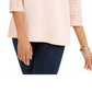 Style & Co Women's Eyelet Sleeve Cotton Top White Size Large