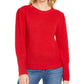 Style & Co Women's Puffy Sleeve Sweater Dark Red Size Large