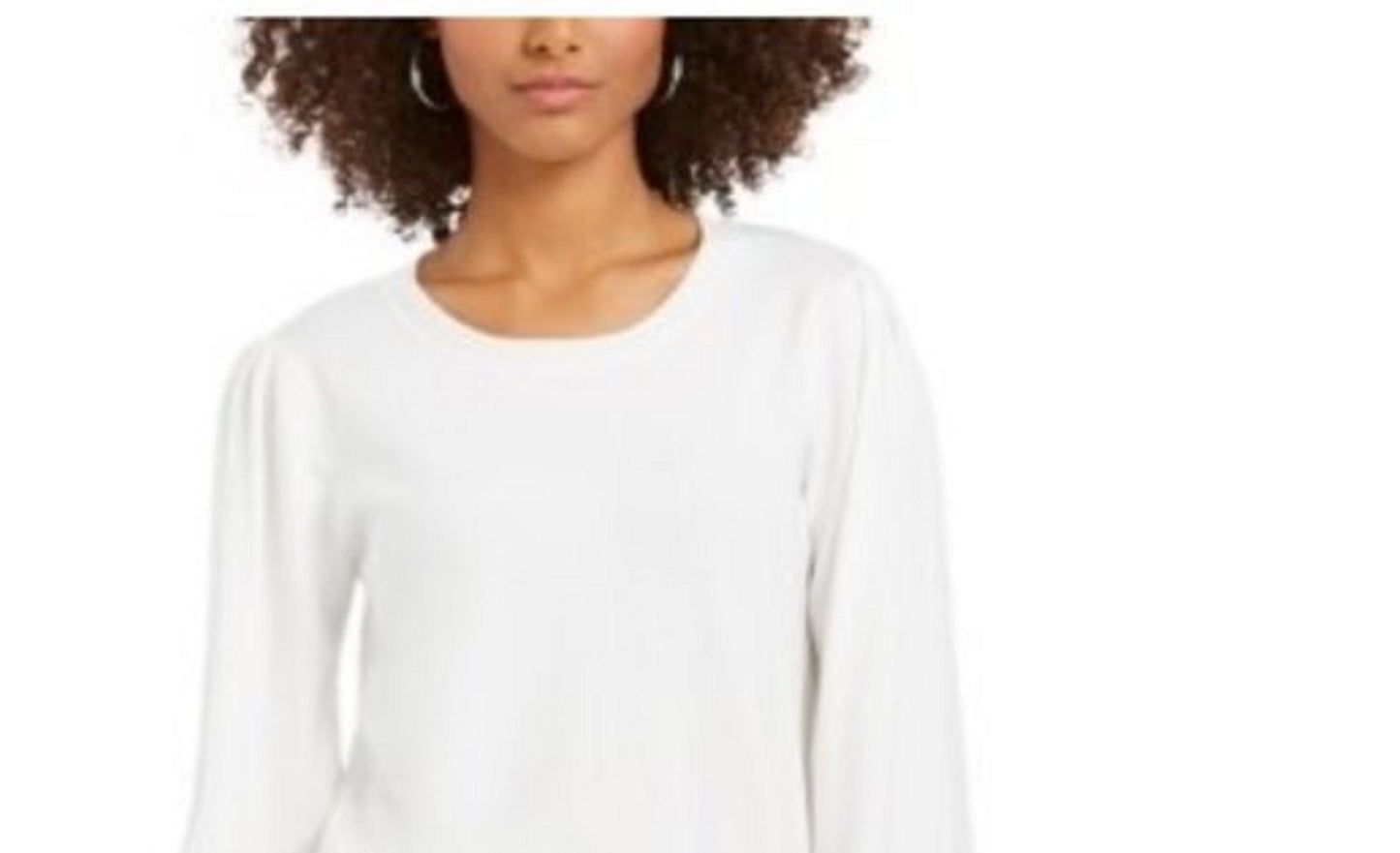 Style & Co Women's Pull-Sleeve Blouson Sweater White Size Small