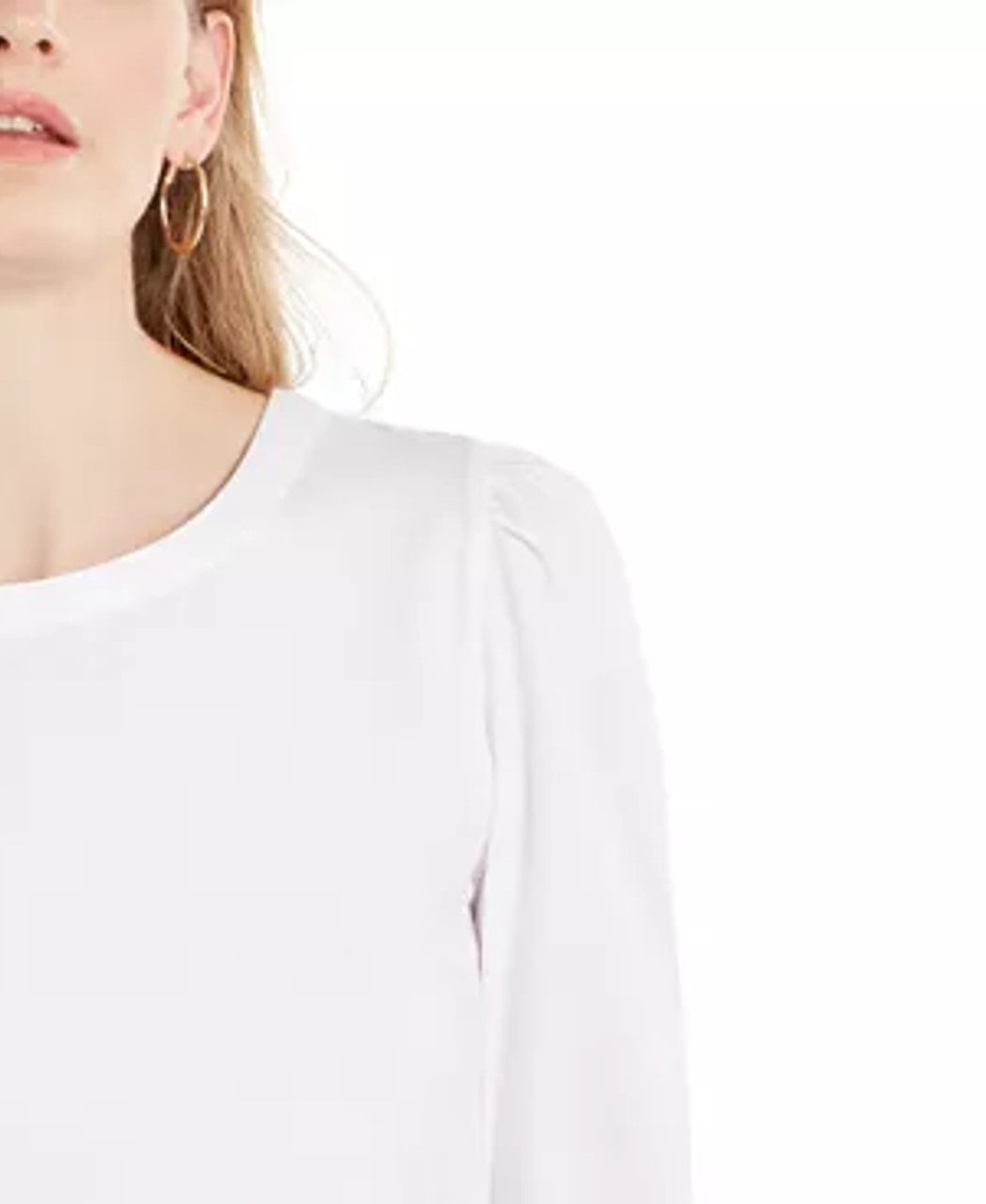 Charter Club Women's Supima Puff Sleeve Top White Size Small