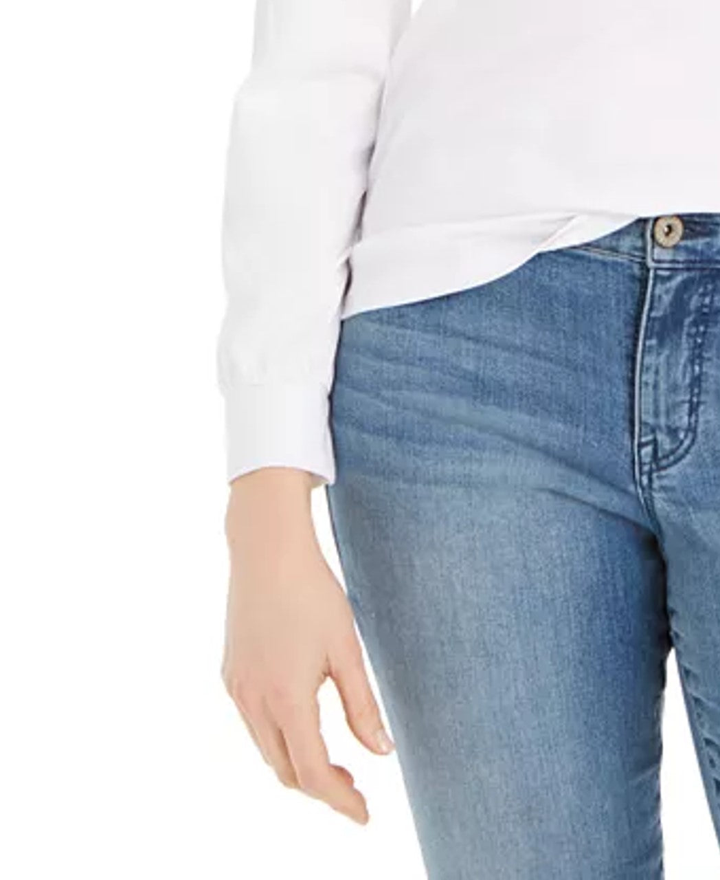 Charter Club Women's Supima Puff Sleeve Top White Size Small