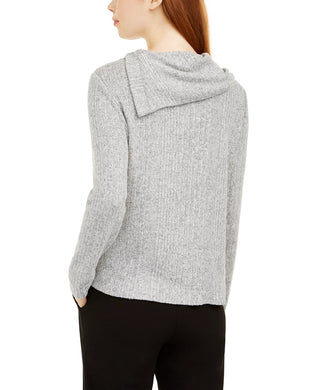 BCX Juniors' Button Trim Ribbed Sweater Gray Size Extra Small