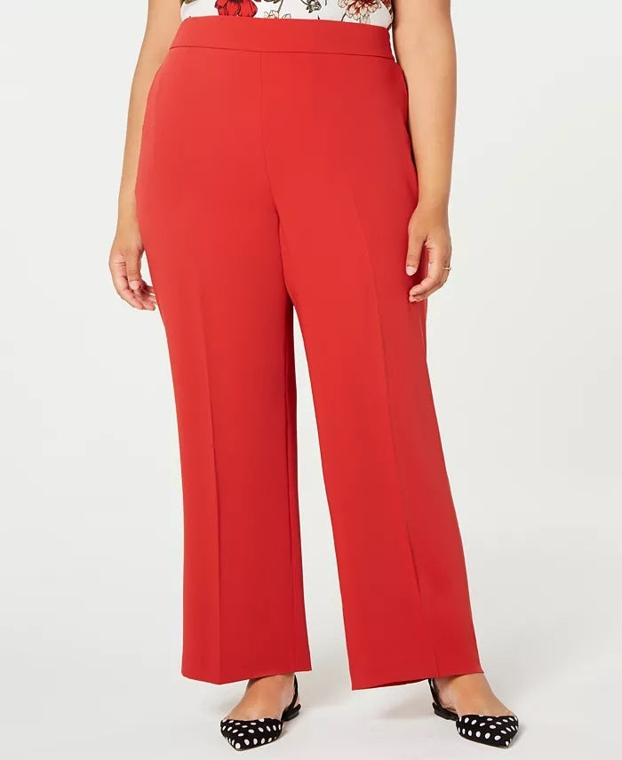 Bar III Women's Trendy Plus Size Flare-Bottom Pants Wine Size 3X