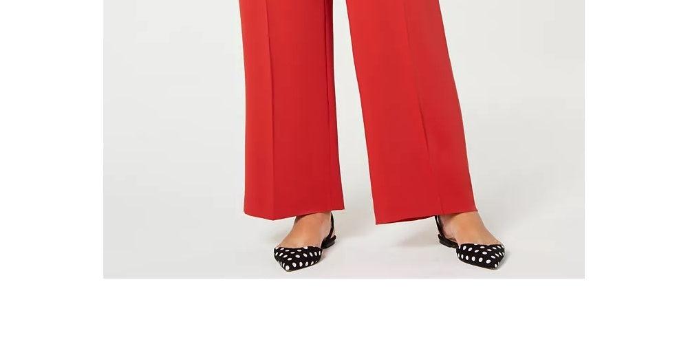 Bar III Women's Trendy Plus Size Flare-Bottom Pants Wine Size 3X