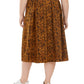 Bar III Women's Trendy Snake Print Pleated A Line Midi Skirt Medium Yellow Size 2X