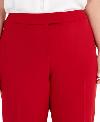 Anne Klein Women's Plus Size Flat-Front Stretch Pants Gray Size 24W