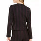 Bar III Women's Striped Open Front Jacket Black Size Medium
