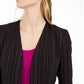 Bar III Women's Striped Open Front Jacket Black Size Small
