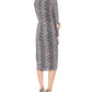 INC International Concepts Women's Snake Embossed Sheath Midi Dress Gray Size 6