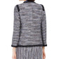 Anne Klein Women's Contrast Trim Tweed Jacket Dark Grey Size 6