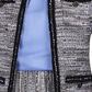 Anne Klein Women's Contrast Trim Tweed Jacket Dark Grey Size 6