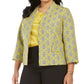 Kasper Women's Jacquard Plaid Jacket Medium Yellow Size 16W