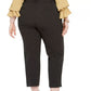 Bar III Women's Trendy Plus Striped Tie Waist Pants Charcoal Size 20W