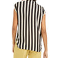 Bar III Women's Striped Tie Neck Blouse Black Size X-Large