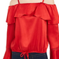 BCX Junior's Ruffled Tie Hem Top Blue Size Large