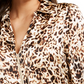 Thalia Sodi Women's Printed Zip Peplum Top Brown Size Medium
