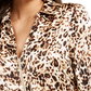 Thalia Sodi Women's Printed Zip Peplum Top Brown Size Extra Large