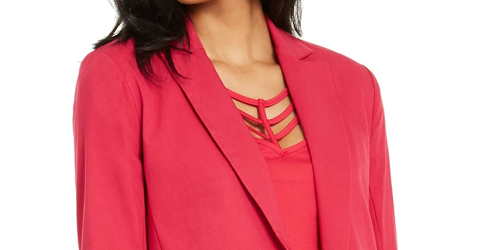 Thalia Sodi Women's Studded-Pocket Blazer Pink Size X-Large