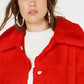 Jou Jou Juniors' Faux-Fur Jacket Red Size Medium