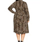 City Chic Women's Trendy Plus Leopard Print Shirtdress Black Size 22W