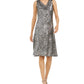 Taylor Women's Dresses Sleeveless Sequin A-Line Metallic Silver Size 4