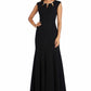 R & M Richards Women's Embellished Keyhole Mermaid Gown Black Size 8