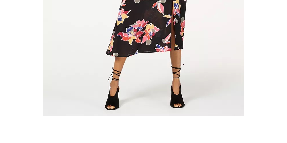 Trixxi Junior's Faux Wrap Midi Dress Black Size X-Small