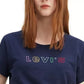 Levi's Women's Cotton Rainbow Logo Graphic T-Shirt Navy Size Small