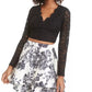City Studios Junior's 2 Pc Lace & Floral Print Dress Black Size 1