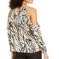 Thalia Sodi Women's Printed Cold Shoulder Top White Size X-Large