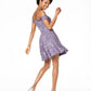 City Studios Junior's Off The Shoulder Lace Fit & Flare Dress Purple Size 5