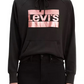 Levi's Women's Metallic Logo Print Hoodie Black Size Medium