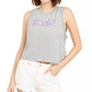 Levi's Women's Cropped Logo Tank Gray Size Small
