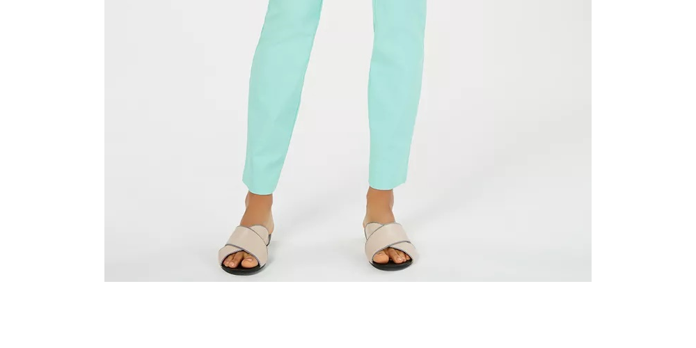 Charter Club Women's Petite Cambridge Tummy-Control Slim-Leg Pants Bright Blue Size 18X4.5