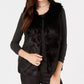 Say What? Juniors' Faux Fur Vest Black Size Medium