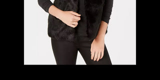 Say What? Juniors' Faux Fur Vest Black Size Medium